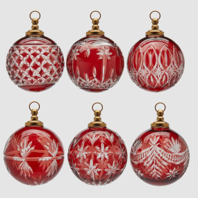 Bola Natal Vidro Vermelho 10cm - 1unid.